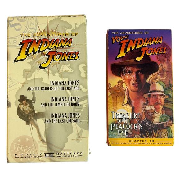 Indiana Jones 3-Tape VHS Movie The Adventure Collection 1999  Plus Young Indiana - Picture 1 of 5